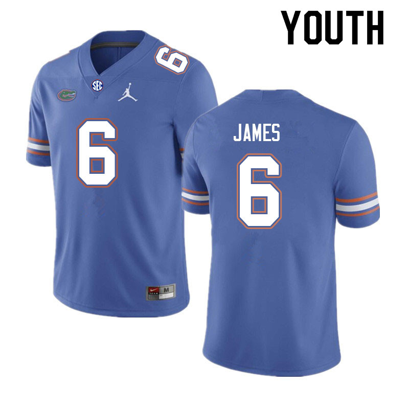 Youth #6 Shemar James Florida Gators College Football Jerseys Sale-Royal
